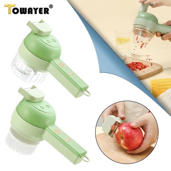

fruit vegetable tools cutter set 4 in 1 handheld electric durable chili crusher kitchen tool usb charging ginger masher machine 220923
