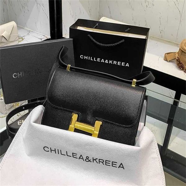 

constanc bags designer handbags herme womens 2022 first layer cow leather high sense winter h button kangkang single shoulder diagonal have