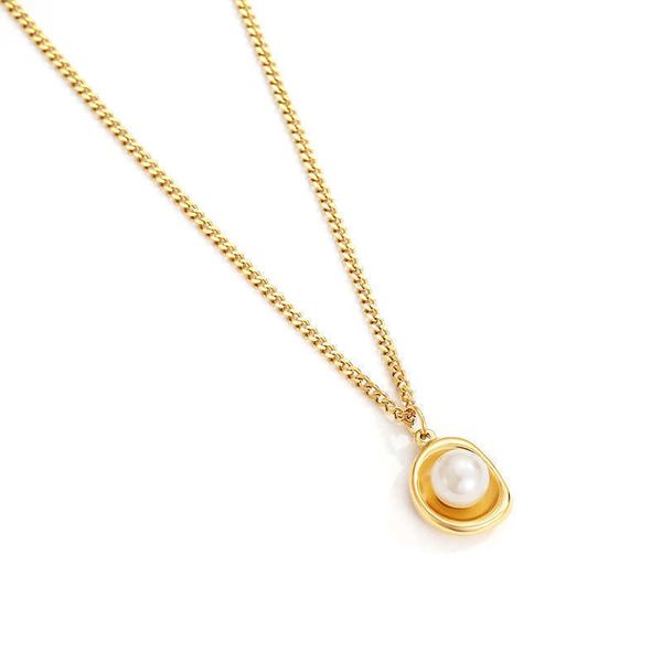 

High Sense Unique Shape Pearl Geometric Necklace Fashion Jewelry daily Outfit Thin neck chain Luxury Accessories For Women Neck Chain