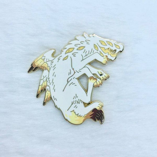

lucifer angel evil eye animal wolf hard badge brooch gift pin decoration, Blue