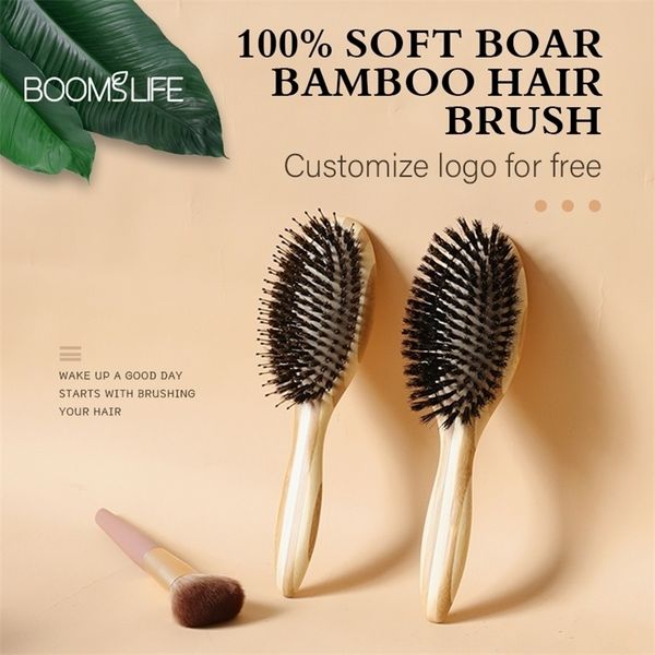 

hair brushes boar bristle wholesale bamboo natural customized 220926, Silver