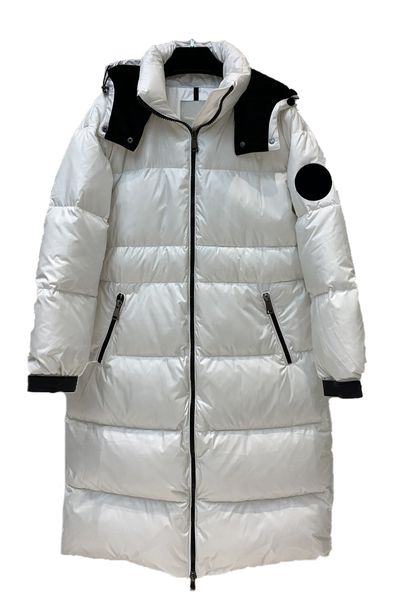 

designer women's down jacket embroidered big badge jackets women tiam detachable belt warm long jacket woman, Black
