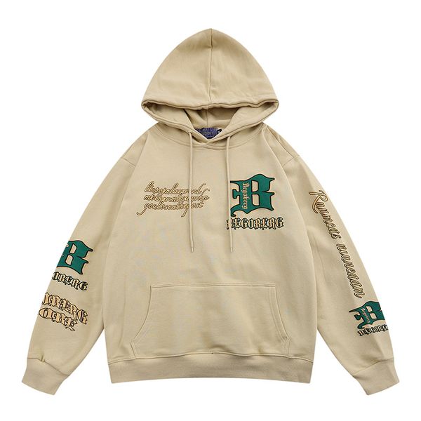 

mens hip hop hoodie sweatshirt streetwear vintage letter print fleece hooded 2022 harajuku cotton pullover hoodies, Black
