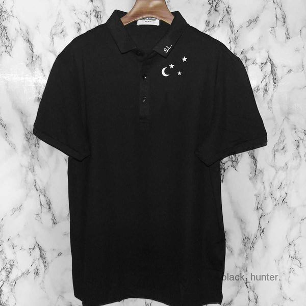 

mens t-shirts saints designer laurentss tees star moon collar print slp fashion short sleeve short t-shirt polo shirt blue, White;black
