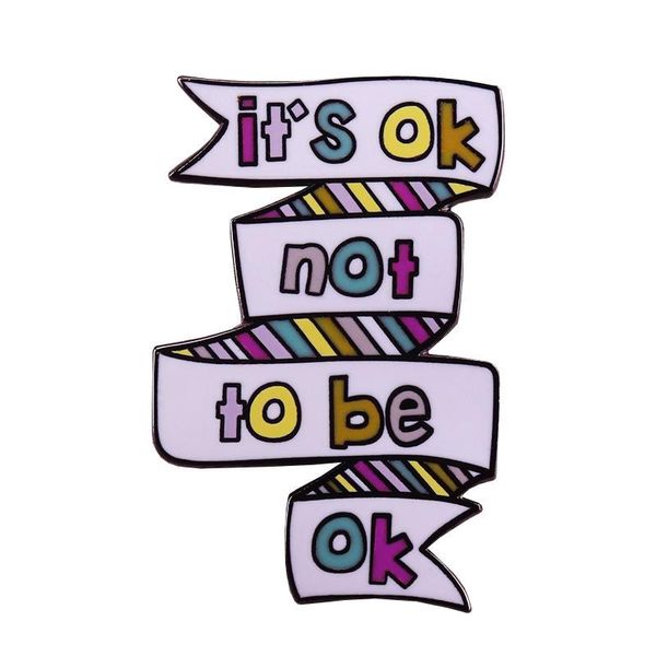 

it is ok not to be ok pin mental health awareness badge depression suicide prevention brooch sthe silence pins emotional jew, Blue