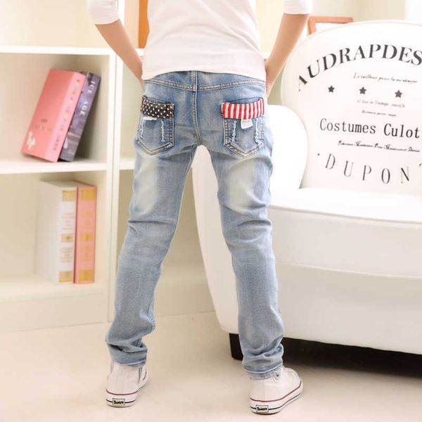 

jeans autumn spring baby boys pants kids clothes cotton casual children trousers teenager denim 4-14year 220923, Blue
