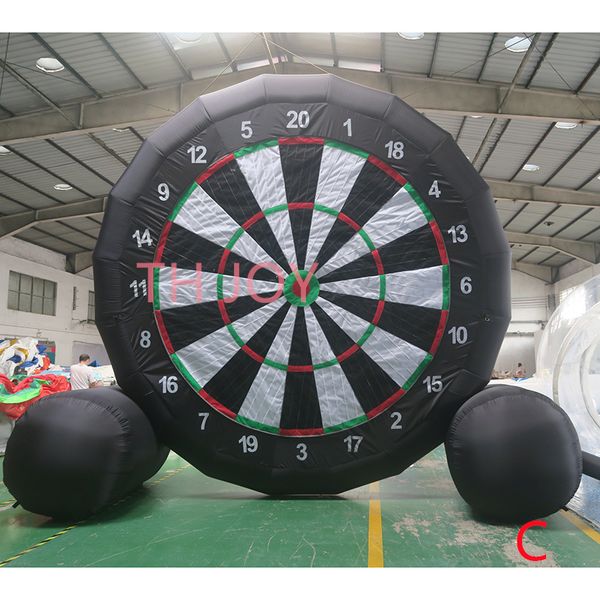 

outdoor activities 5m 17ft high giant interactive inflatable human sports football dartboard soccer darts board games for sale