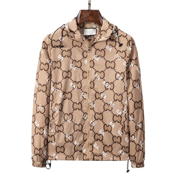 

fashionable 21ss mens jacket long sleeve zipper full slim windbreaker men thin jackets autumn winter outdoor, Black;brown