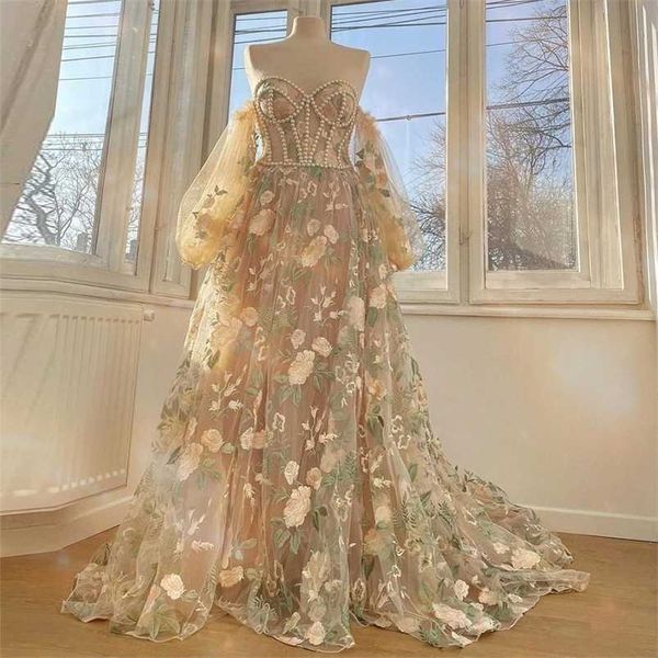 

party dresses sevintage exquisite long tulle prom dresses embroidery pearls lace appliques puff sleeves sweetheart aline formal party dress, White;black