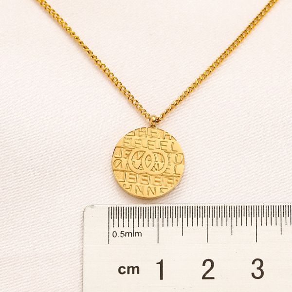 

never fading 18k gold plated brand designer letter pendant necklaces classic womens crystal rhinestone stainless steel choker necklace chain, Silver