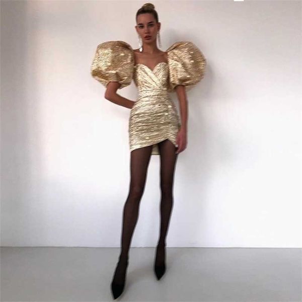 

party dresses xijun sparkle gold short puff sleeves mini prom dresses sweetheart elegant evening party dress cocktail dresses for women 2209, White;black