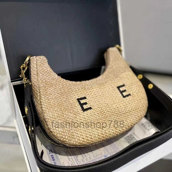 

pochette bag women designer straw ava underarm bag paris brand embroidered weave half moon crossbody handbags woman evening shoulder handbag
