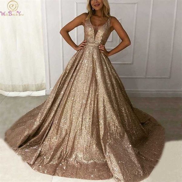 

party dresses champagne aline prom dresses vneck wine red shiny sequined robe de soiree formal party evening gowns vestido de gala 220923, White;black