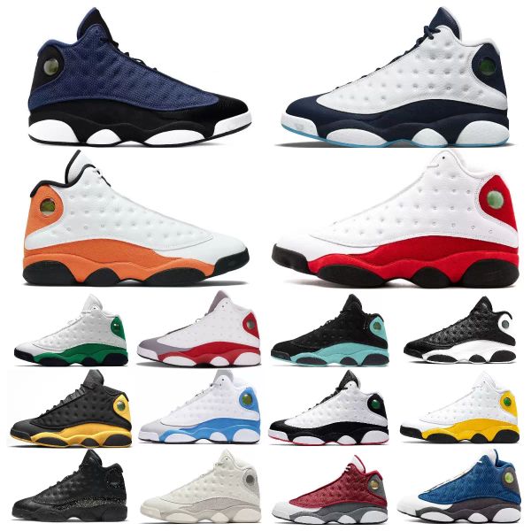 

basketball shoes tainers sneakers obsidian red flint aurora green outdoor sports womens bred men women 13 13s jumpman houndstooth mens dht, Black