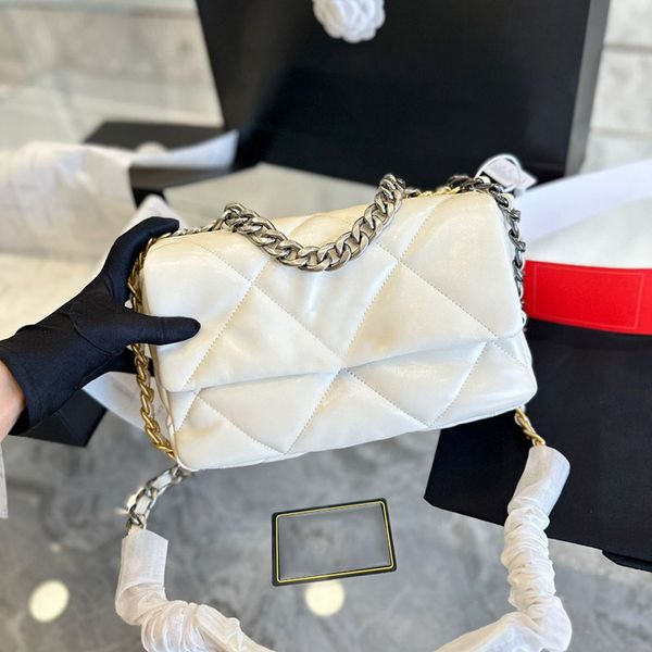 

women 19 retro classic flap shoulder bag fashion matelasse chain genuine leather quilted large capacity luxury designer crossbody handbag ma