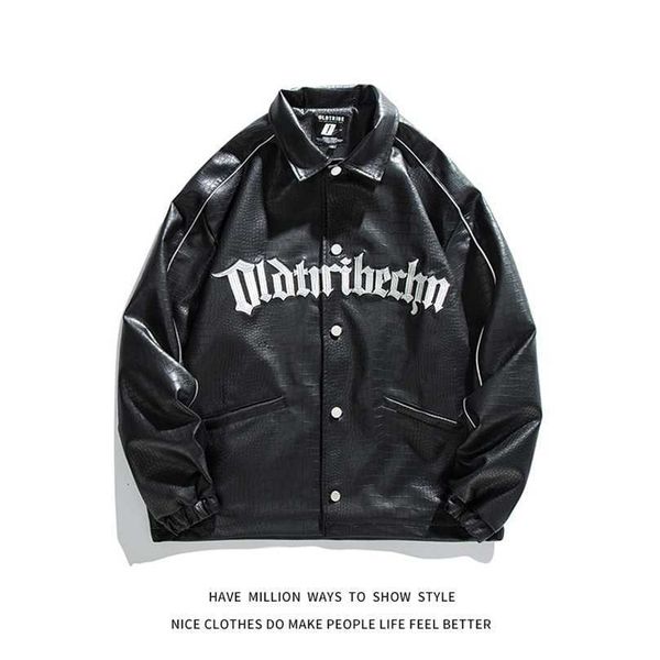 

mens jackets arrival skin like pu leather motorcycle jacket men bomber coat women oversize spring autumn chic 220906, Black;brown