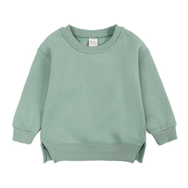 

pullover 1 7t toddler kid sweatshirt autumn winter boys girls clothes infant warm velvet hoodies casual plain loose outfit 220924, Blue