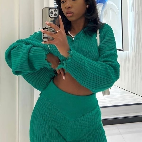 

women's two piece pants sifreyr y2k knitted tassel set women streetwear outfits casual hooded zip up sweater coats and high waist short, White