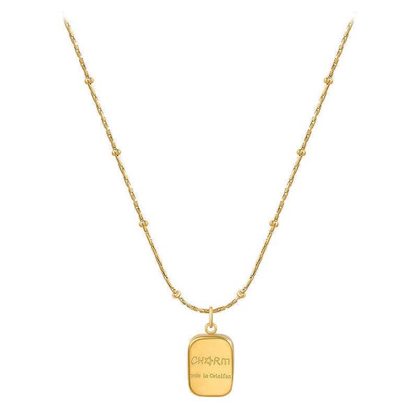 

Daily Outfit Classic Alphabet Pendant Stainless Steel Necklace Korean Fashion Jewelry For Women's Colorfast Neck Chain Accessories