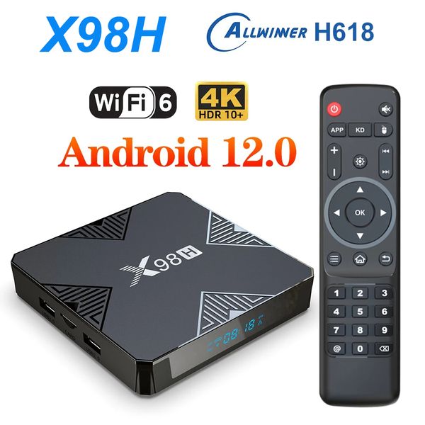

smart tv box x98h android 12 allwinner h618 bt5.0 wifi 6 2.4g 5g 4k media player set box vs t95z plus