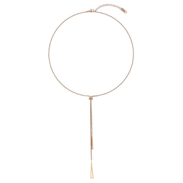 

Titanium Steel Colorless Long Women's Necklace Classic Tassel Clavicle Thin Neck Chain Jewelry Exquisite For Girls