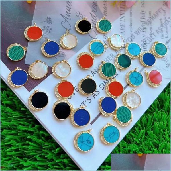 

pendant necklaces pendant necklaces luxury star round crescent moon stone charms for women wedding jewelry making gold cla jewelshops dhsoq, Silver