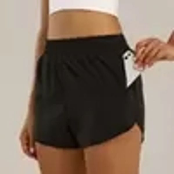 

ll-0160 womens yoga outfits high waist shorts exercise short pants fitness wear girls running elastic pants sportswear prevent wardrobe 25kk, Gray
