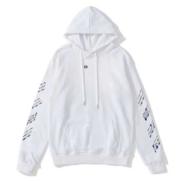 

luxury classic men's sweatshirts brand offs pullover shirts hoodies women sweater men arrow letter print black white hoodie tees trend