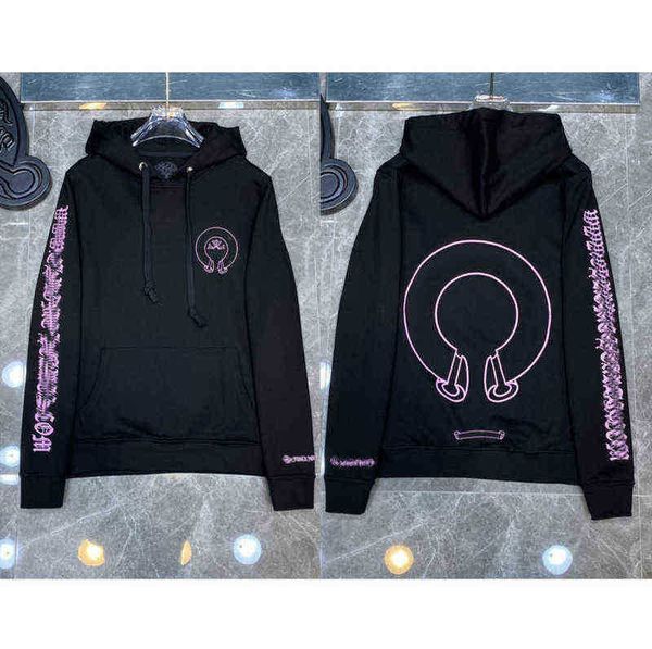 

classic quality hoodie autumn winter ch luxury fashion sweatshirts designer mens zipper sweater horseshoe phantom cross print hooded woman, Black