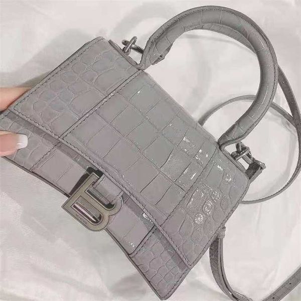 

genuine leather bags balenciga hourglas handbags net red hourglass leather crocodile messenger french niche one shoulder hand