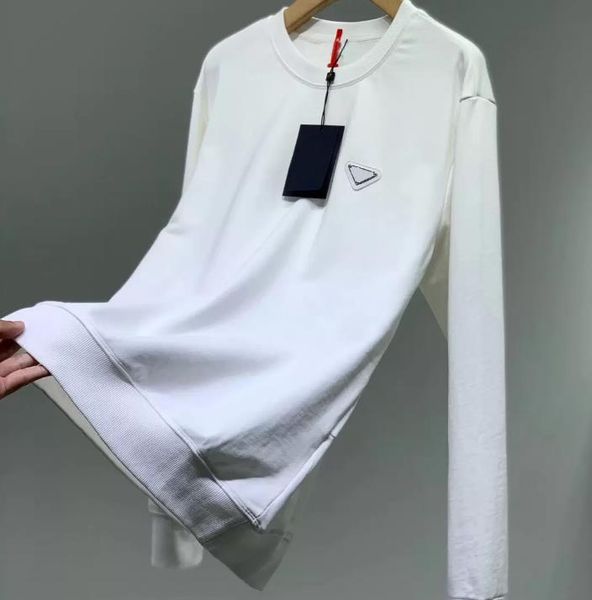 

new fashion men's autumn designer sweatshirt men classic casual sweater imported threaded surface comfort chest inverted triangle metal, Black