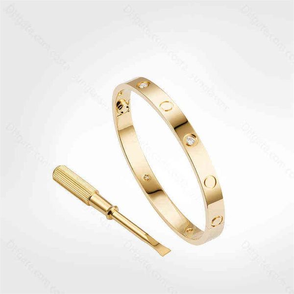 

love screw bracelet 5 0 mens bracelets 4 diamonds designer bangle luxury jewelry women steel alloy gold-plated craft gold silver279p, Black