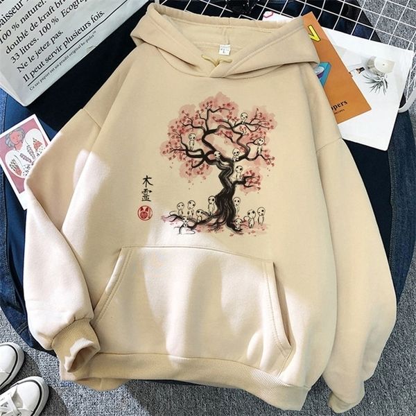

women's hoodies sweatshirts studio ghibli totoro japanese anime funny cartoon hoodie women spirited away miyazaki hayao sweatshirt 90s, Black