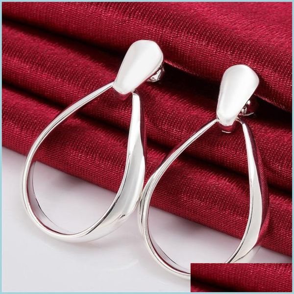 

charm 925 sterling sier classic big circle hoop charm earrings women party gift fashion wedding engagement jewelry 1287 t2 drop deliv dhmet, Golden