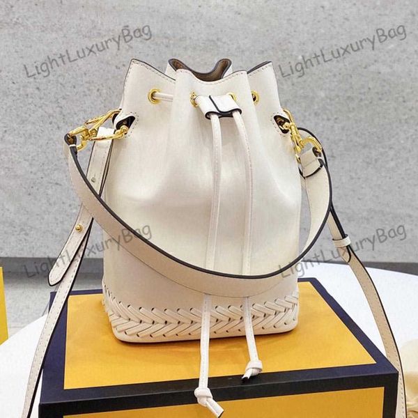 

retro woven bucket shoulder bag designer leather wallet for women classic famous brand shopping purses 220202