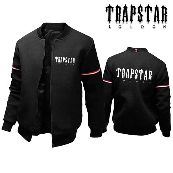 

men's jackets men's trapstar print jacket baseball uniform casual all-match zipper jacket jacket outdoor clothing 220926, Black;brown