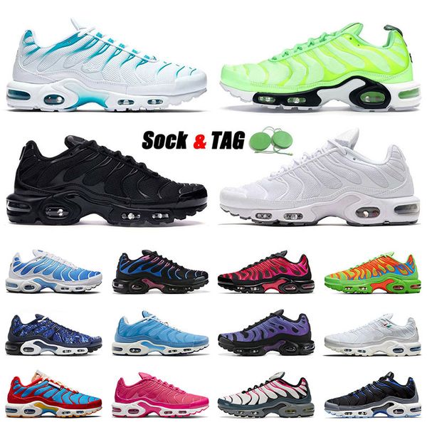 

tns tn plus mens womens running shoes new triple black white university blue fury bleached aqua persian violet cool grey reflective pink fad