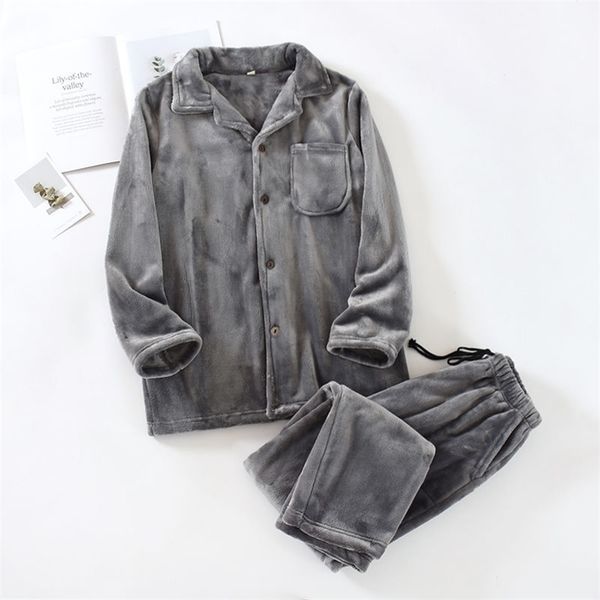 

men's sleepwear men'pajamas warm sleepwear men flannel winter thick pajama male thick long sleeve pijama casual pyjamas fleece sle, Black;brown
