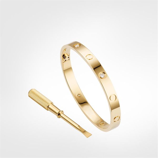 

love screw bracelet 5 0 mens bracelets 4diamonds designer bangle luxury jewelry women titanium steel alloy gold-plated craft gold 288o, Black