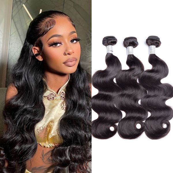 

11a virgin human hair bundles body wave brazilian remy hair extensions weaves full head for black women one donor greatremy 12-40inch
