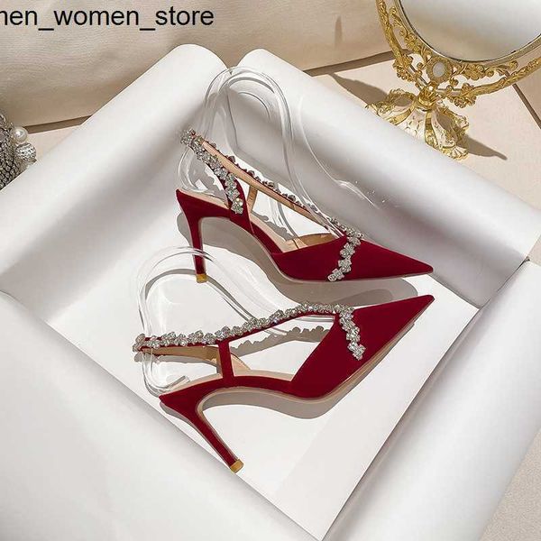 

dress shoes designer heels famous brand water diamond wedding shoes high heel versatile summer flat women new pointed sandals, Black