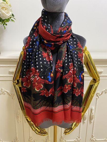 

women's long scarf scarves 100% cashmere material thin and soft black pint pattern size 185cm- 100cm, Blue;gray