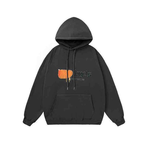 

sweatshirts men's hoodies palms//angel men hoodie hooded autumn winter spray graffiti letters and women's loose high street loverk, Black