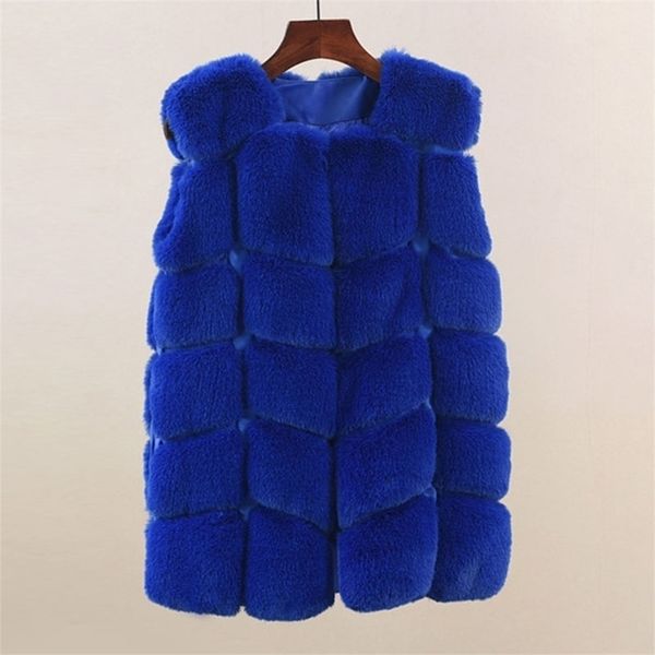 

womens jackets fashion casual warm coat winter woman slim sleeveless faux fur gilet clothes women long fur vest d013 220926, Black;brown