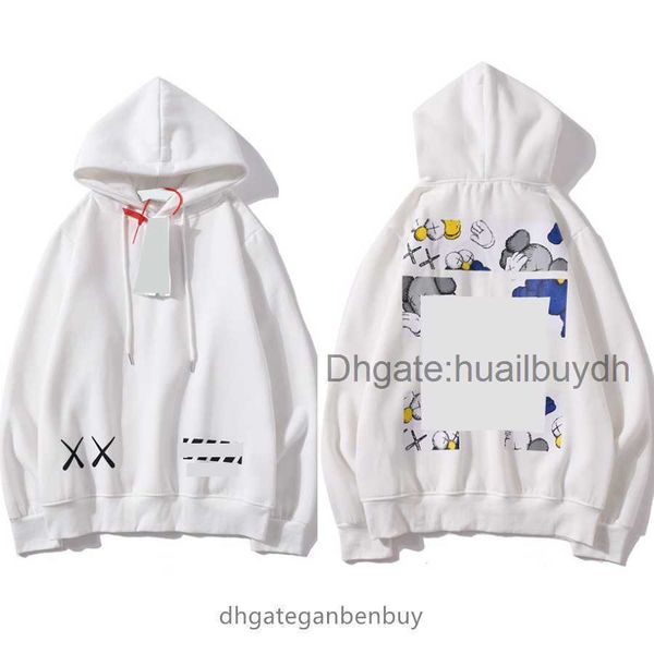 

designer luxury offs classic hoodie fisher watercolor graffiti print coupl of black white men women casual zipper sweater hoodeds spring