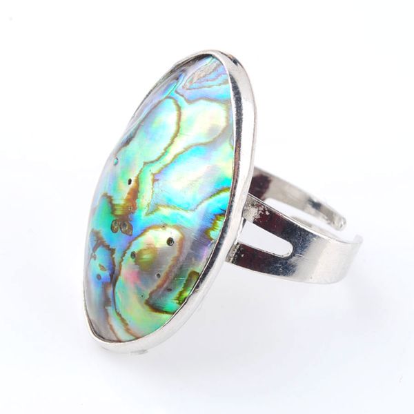 

adjustable ring for women wedding engagement natural abalone shell finger ring jewelry stylish personality design irregular x3049, Golden;silver
