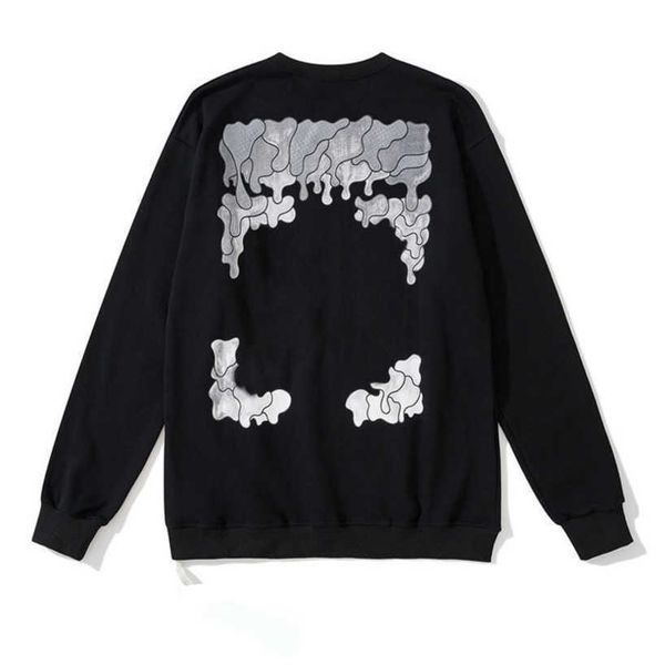 

fashion men's luxury pullover sweatshirts brand offs hoodies women sweater men arrow cross letter print black white street trend sweat