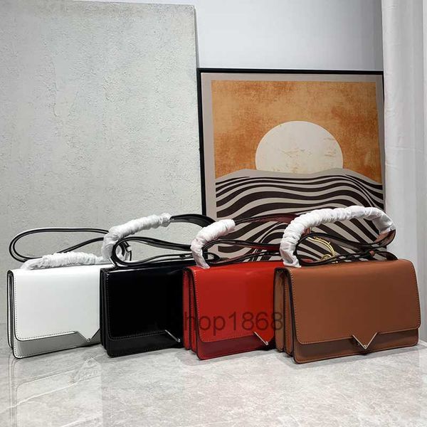 

luxury womens embleme brushed-leather bag flap shoulde bags classic triangular badge crossbody bag silver metal rectangular handbags 24cm