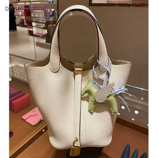 

bags herme lychee pattern layer kraft vegetable basket bag versatile bucket women's large capacity hand mother's