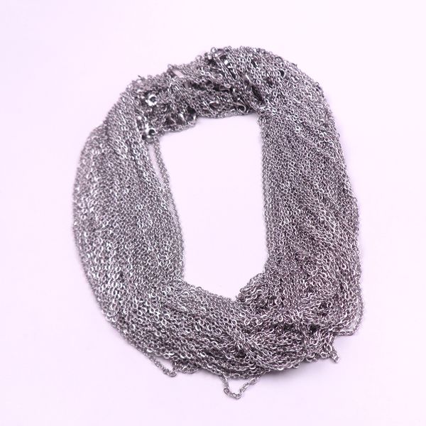 

100pcs lot 1.5mm thin jonit oval chain necklace stainless steel fit pendant jewelry findings lenght 18-24'', Silver